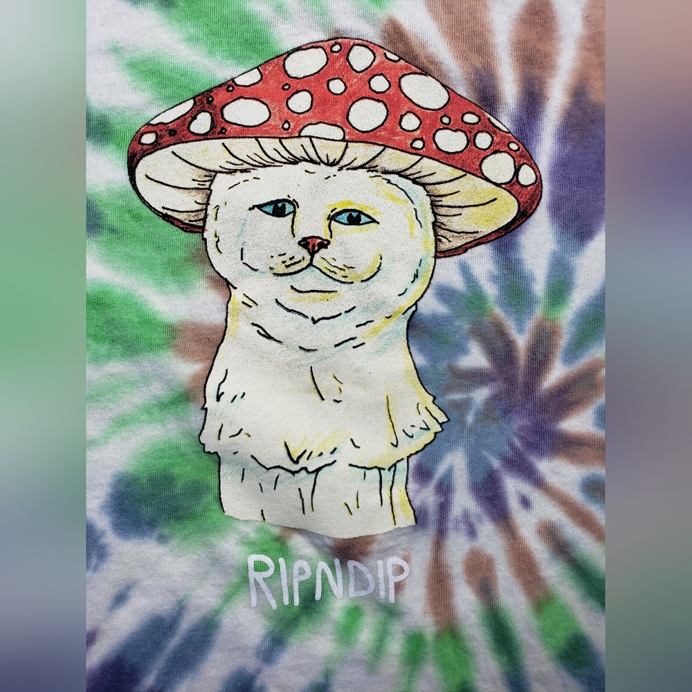 Ripndip Tie Dye T Shirt Mushroom Cat Medium
